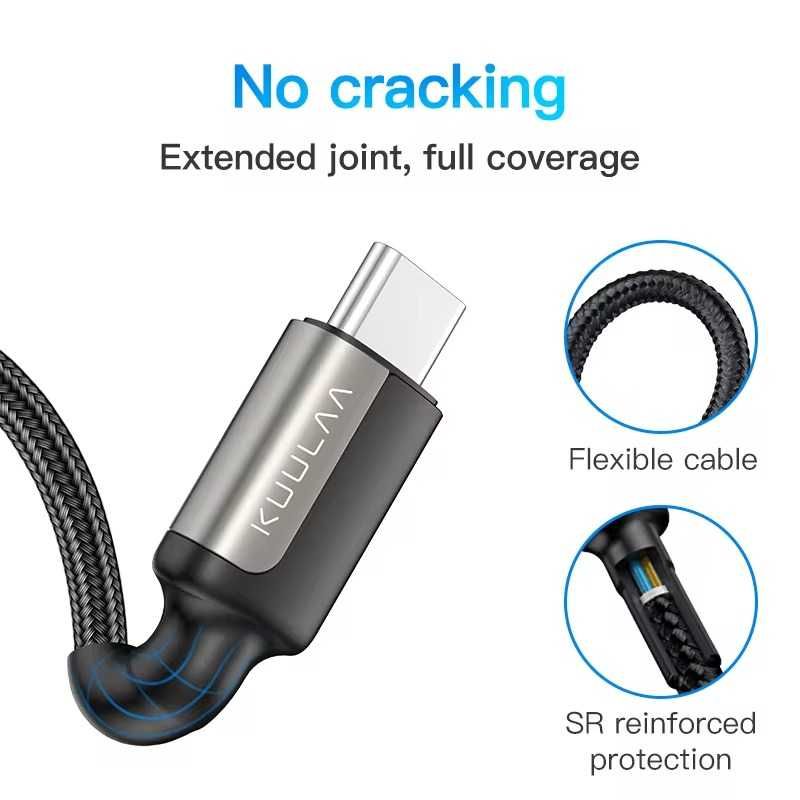 KUULAA Кабель USB C to USB Type C Cable PD 65W 200см Fast Charger