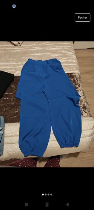 Calças de tecido fino