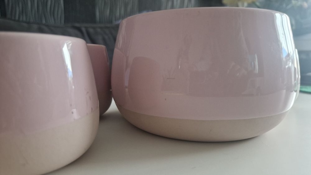 Osłonki na doniczki Ikea różowe pudrowe