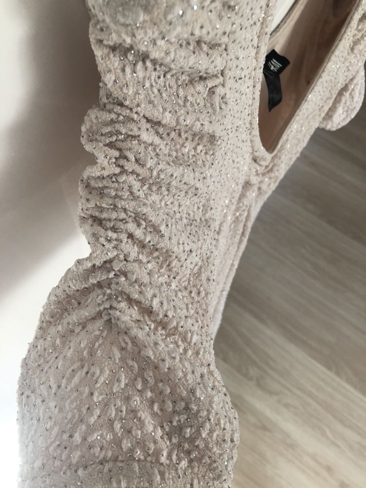 Sukienka H&M Anna mucha xs 34 brokatowa mini