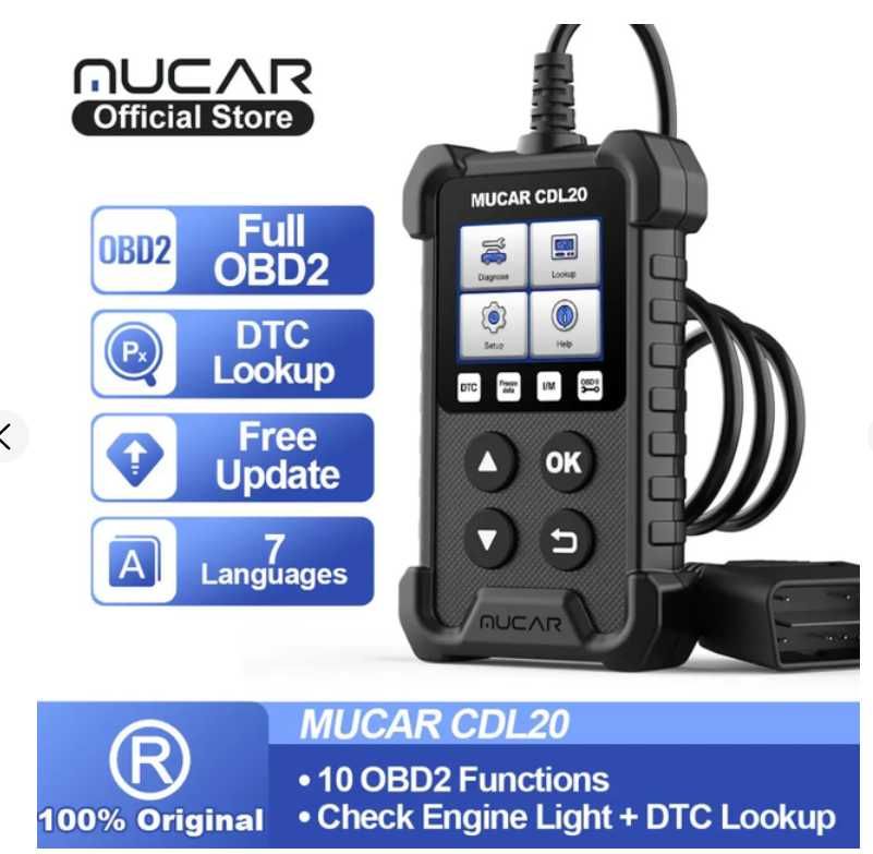 Автосканер MUCAR CDL20 мультимарковый универсальный OBD2 сканер