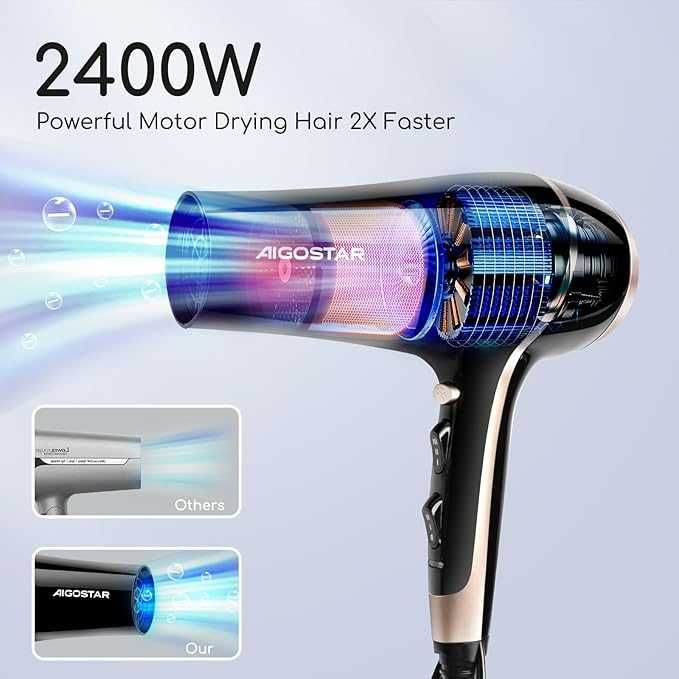 Suszarka Aigostar Hair dryer 2400W VDE/Fighter Dyfuzor