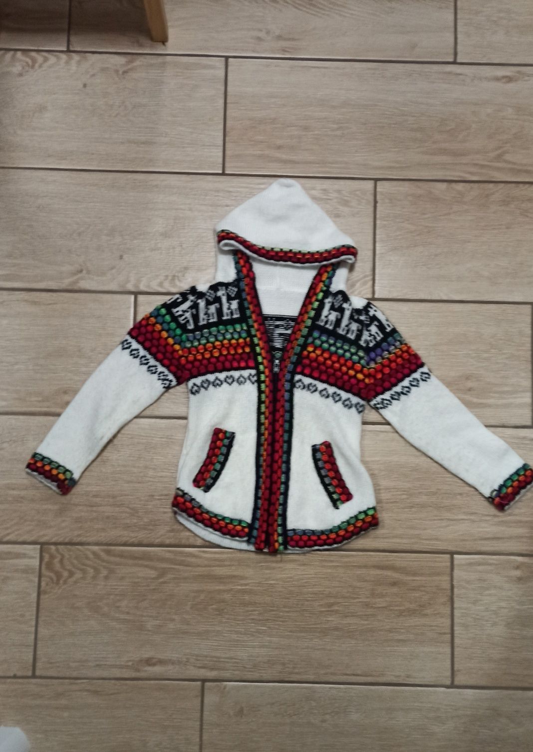 Sweter Alpaka 70% Peru etno boho 110/116 Premium
