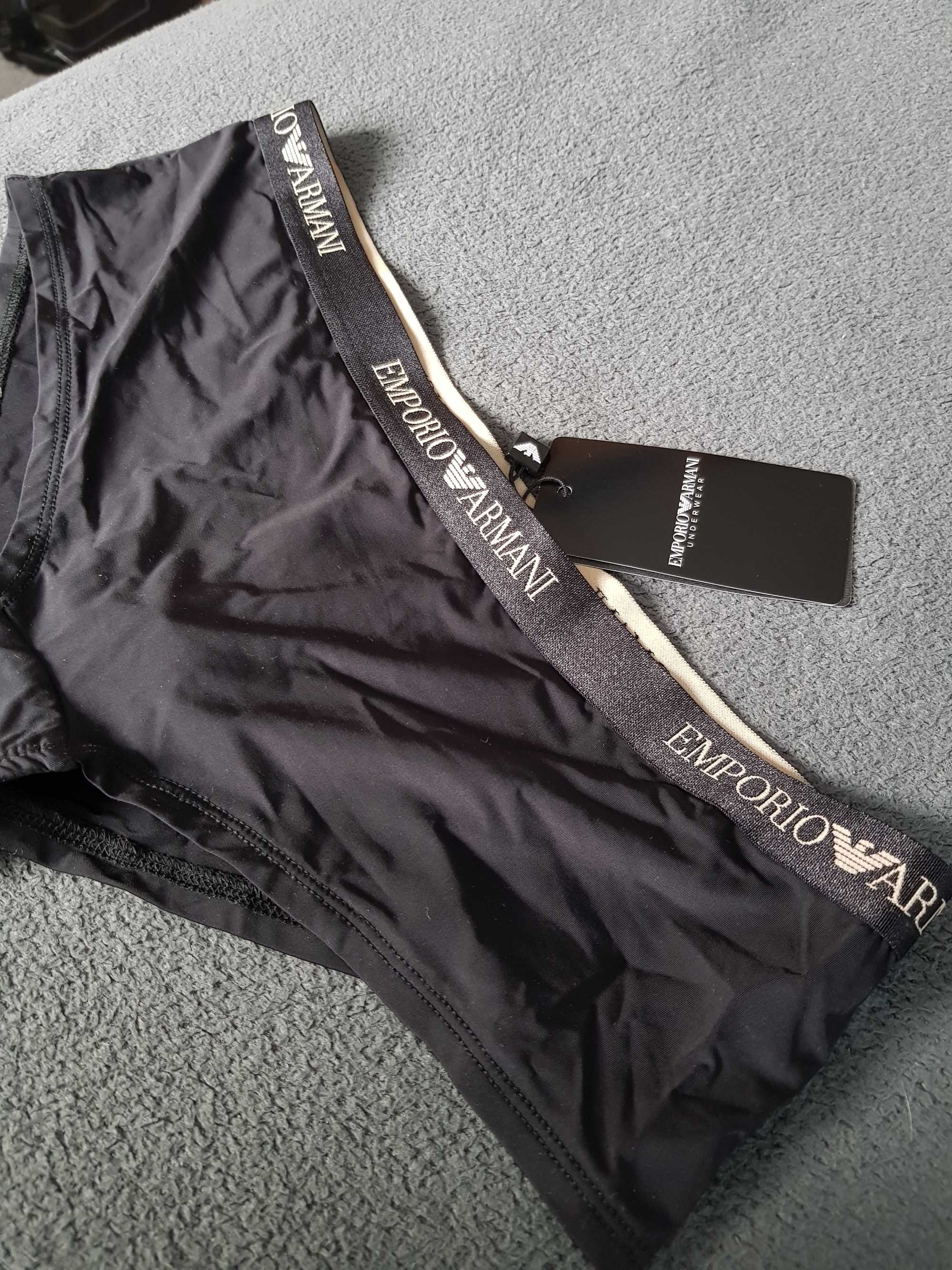 M Emporio Armani Underwear figi mikrofibra  nowe z metką czarne złote