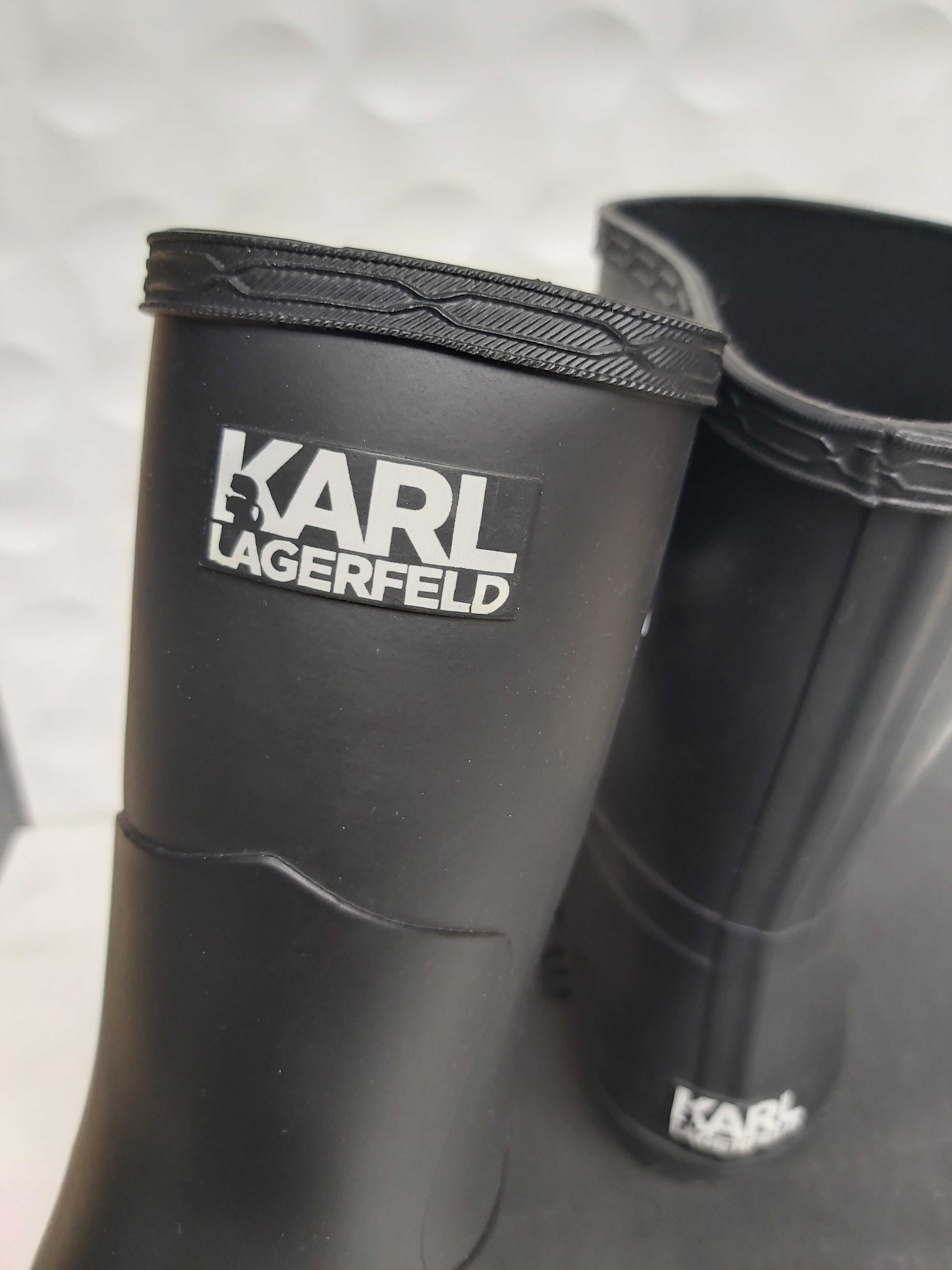NOWE kqlosze KARL LAGERFELD czarne 40 iconic midi boot a357