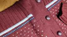 Sweter męski  bordowy z wzorem 50% wełny