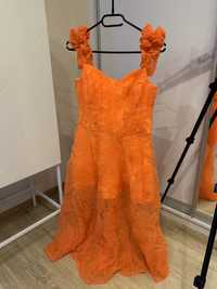Piekna sukienka, pomarańczowa