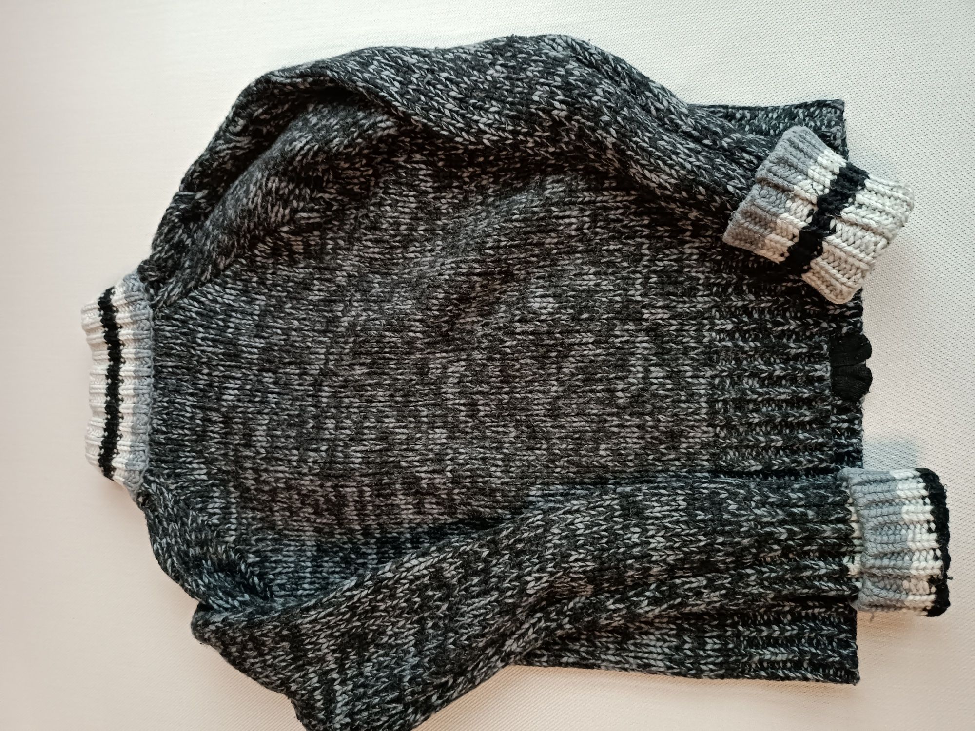 Jack & Jones sweter zasuwany 80% wełna jagnięca szary