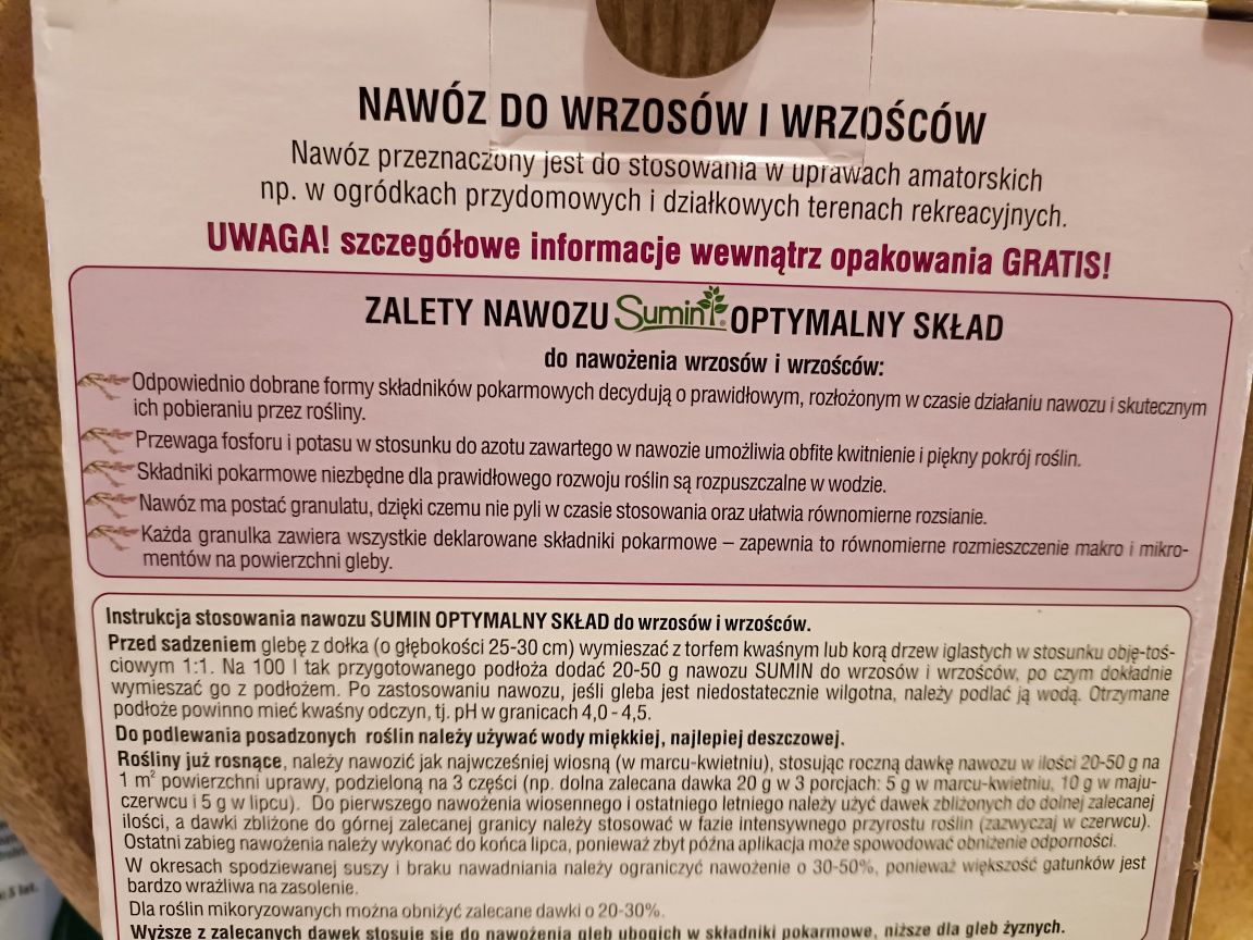 SUMIN nawóz do WRZOSÓW I wrzośców 1 kg