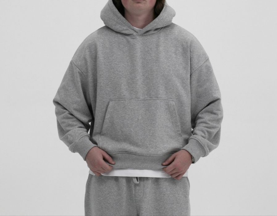 Оверсайз худі сірий M40 Oversized BOXY FIT меланж серый худи худак