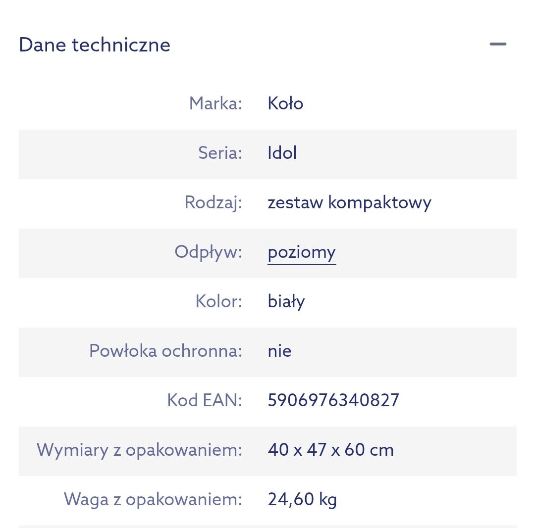 Koło Idol zestaw WC kompaktowy biały