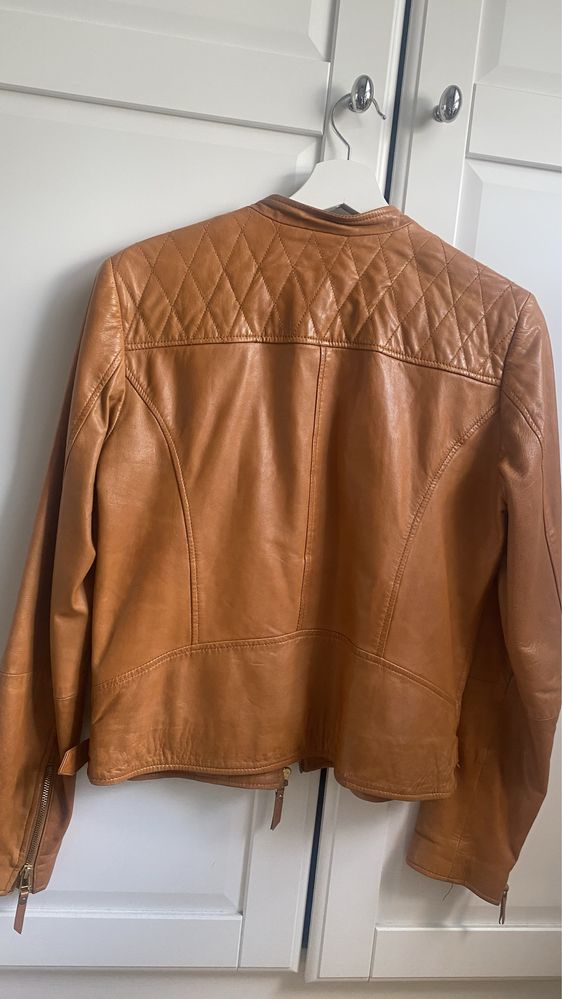 Massimo Dutti kurtka miękka skóra r M ruda bdb
