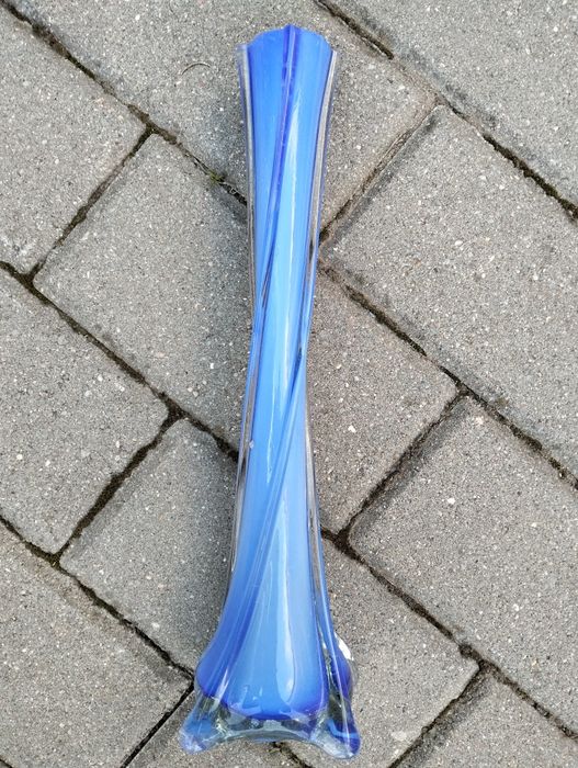 Wazon szklany niebieski ok.35 cm