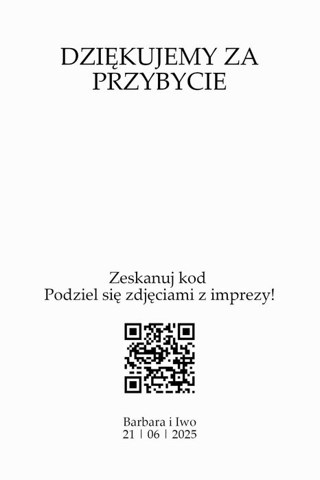 PODZIĘKOWANIA DLA GOŚCI - wydruk i personalizacja