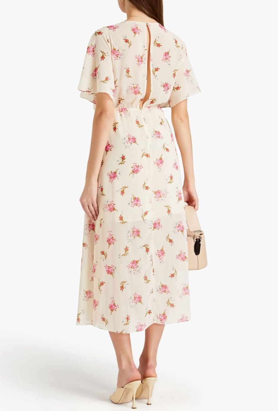 Сукня Maje Asymmetric floral-print georgette midi dress