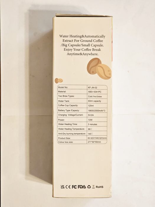 Кавоварка портативна акамуляторна 3 в 1 Espresso Maker KF-JN-02