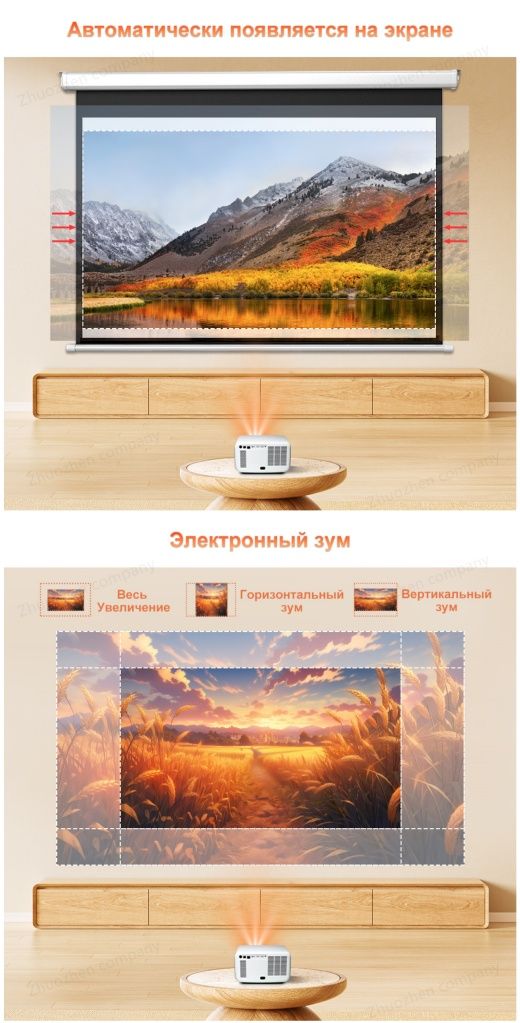 Проектор игровой FlixTone D9W Ultra 3000ANSI смарт кинотеатр ТВ экран