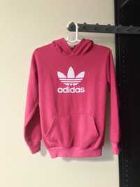 Sweatshirt rosa Adidas com carapuço