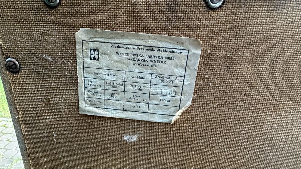 Komoda + witryna vintage PRL Wyszkowska Fabryka Mebli WFM