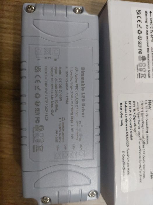 Transformator LED 12 V, możliwość ściemniania, 20 W