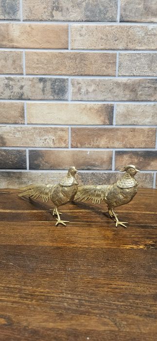 Bażanty figura, rzeźba, styl myśliwski Mosiądz prezent na święta