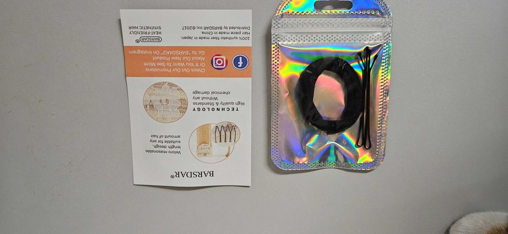 Doczepiany kucyk kitka 60 cm włosy proste bardzo ciemny brąz