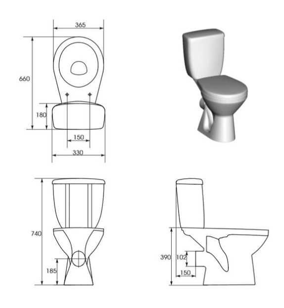 Унитаз Компакт WC Туалет Cersanit Mito