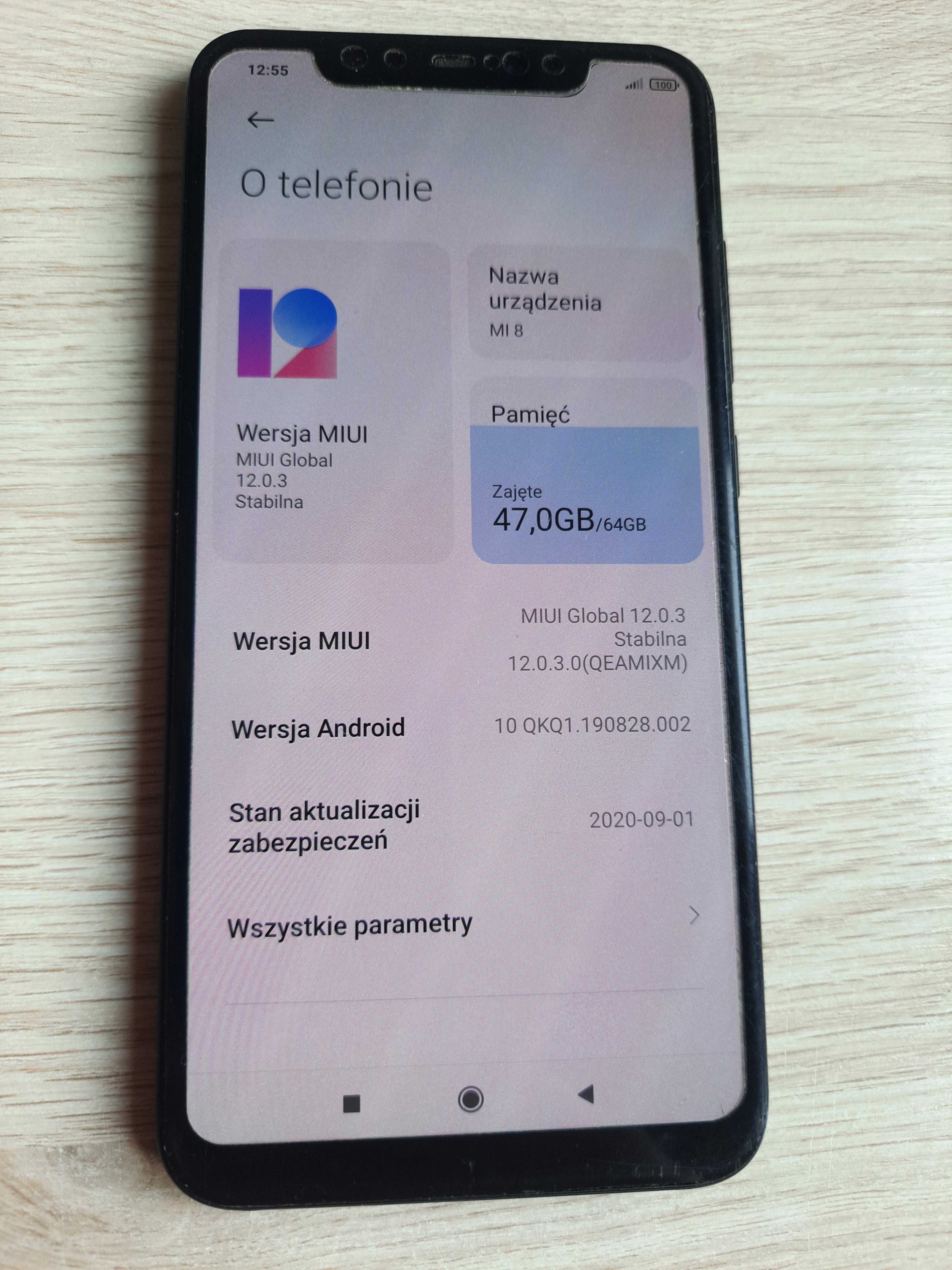 Telefon XIAOMI MI8 6/64 gb Czarny Miui Amoled 6.2 cala Xaiomi Mi 8