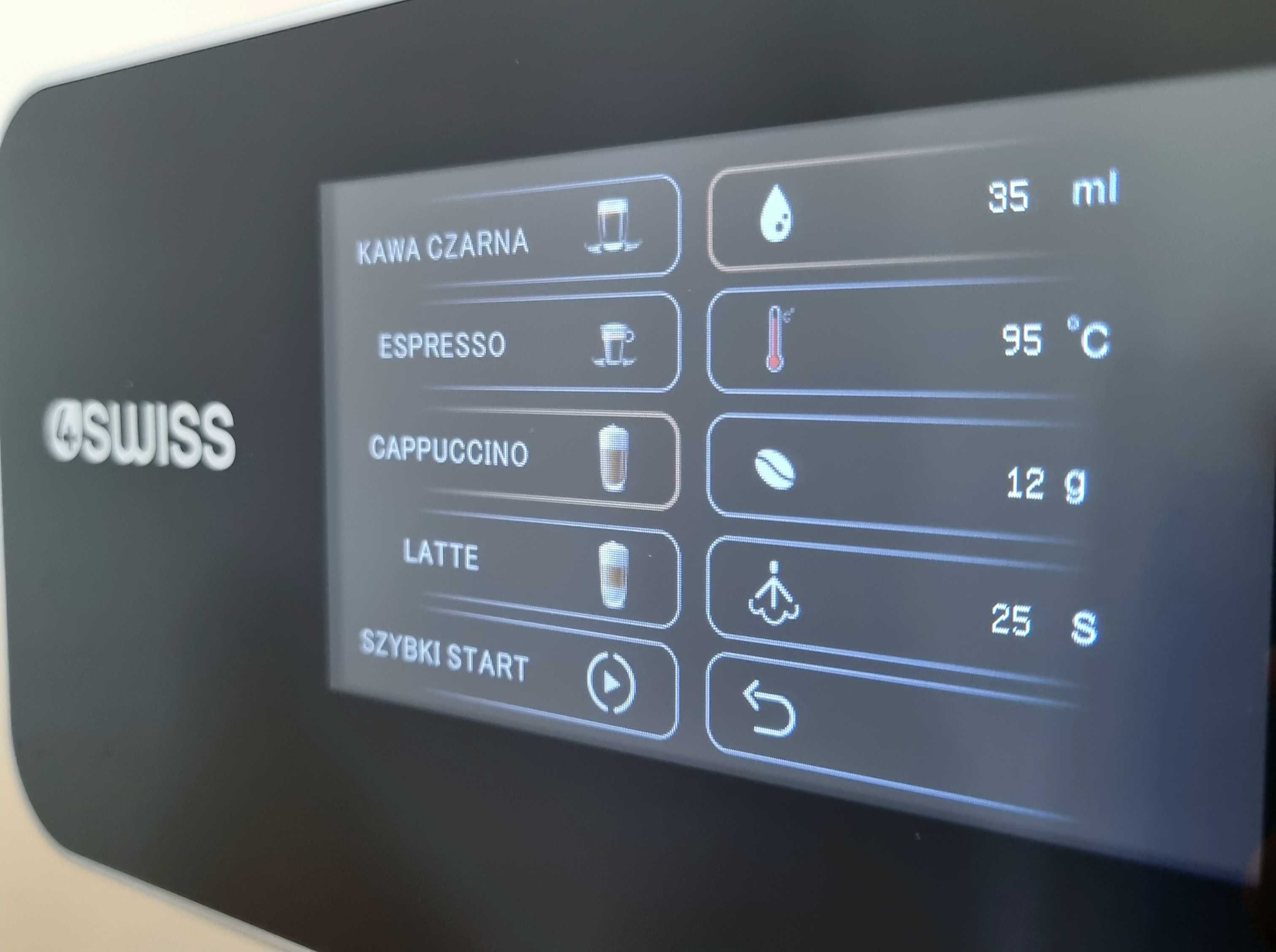 Ekspres ciśnieniowy automatyczny do kawy 4Swiss Roma a10 biały
