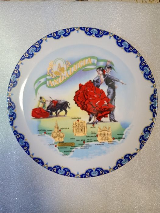Вінтажна колекційна тарілка AUGULS,fiesta de toros espana bull fight