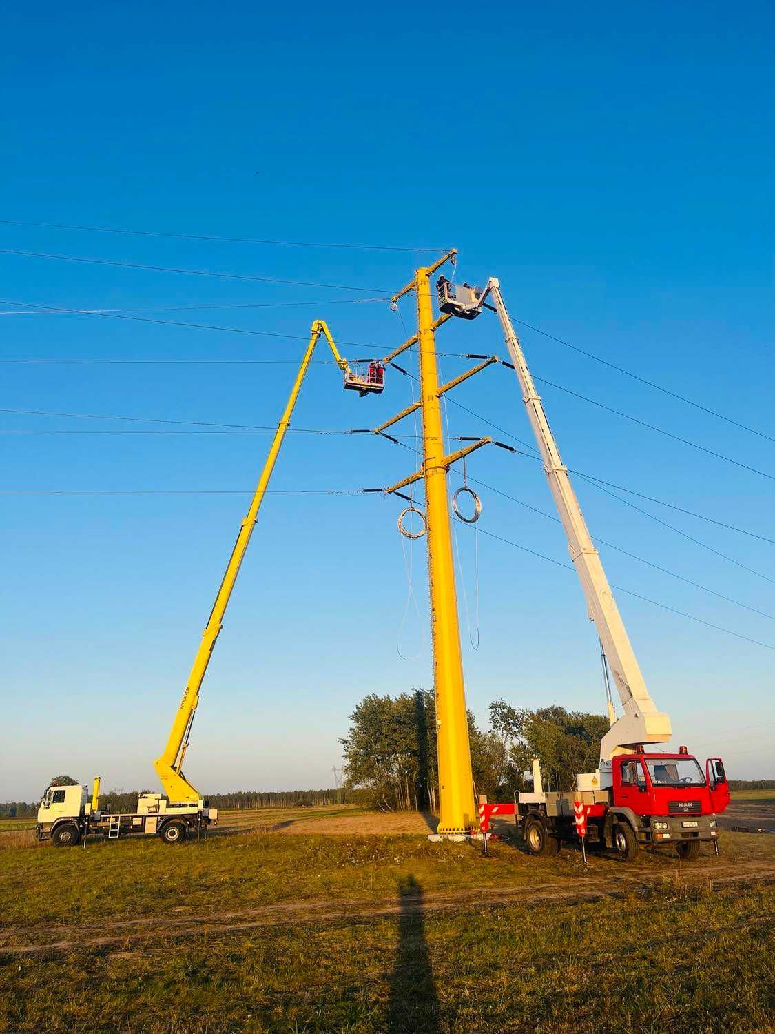 Podnośnik koszowy, wynajem zwyżek, wysięgnik od 20m do 53m