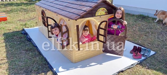 Большой детский пластиковый домик / "Будиночок зі шторками" TM Doloni