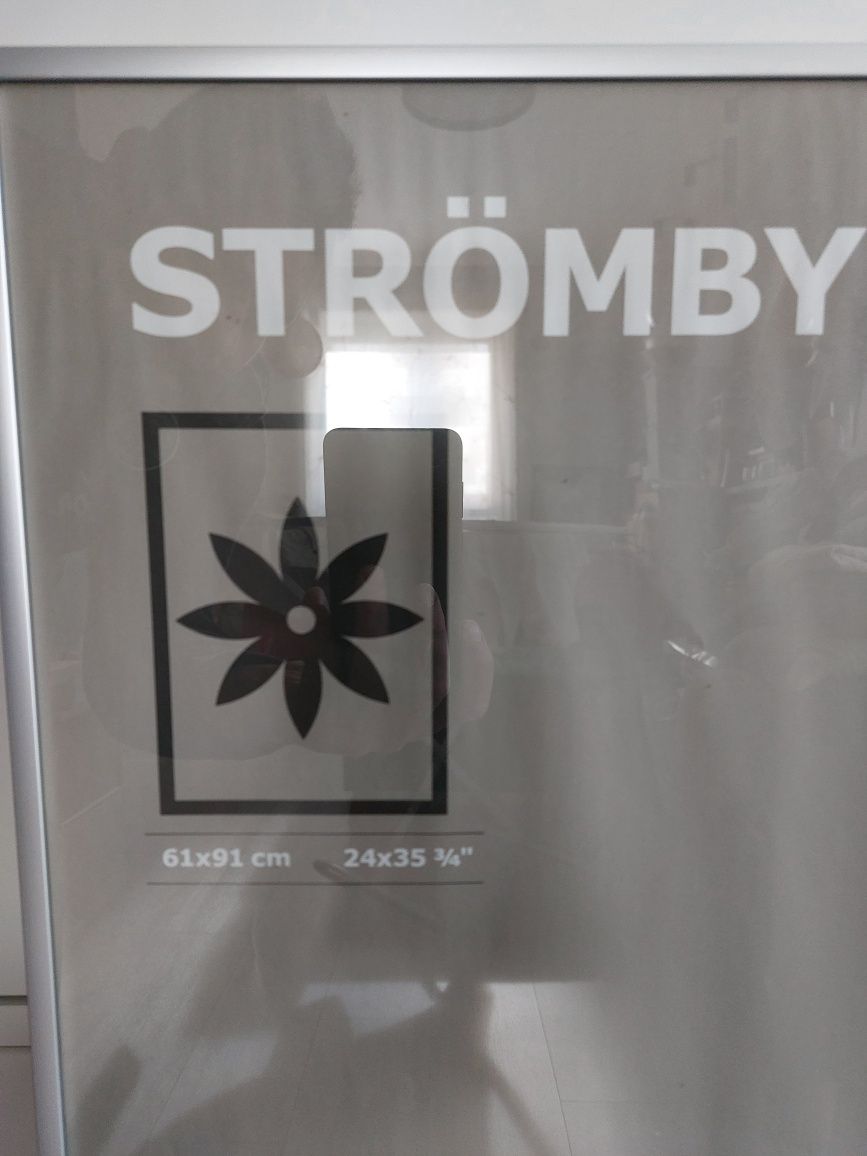 Ramka Strömby Ikea - (61 x 91cm)  - Srebrny - Metal że szkłem