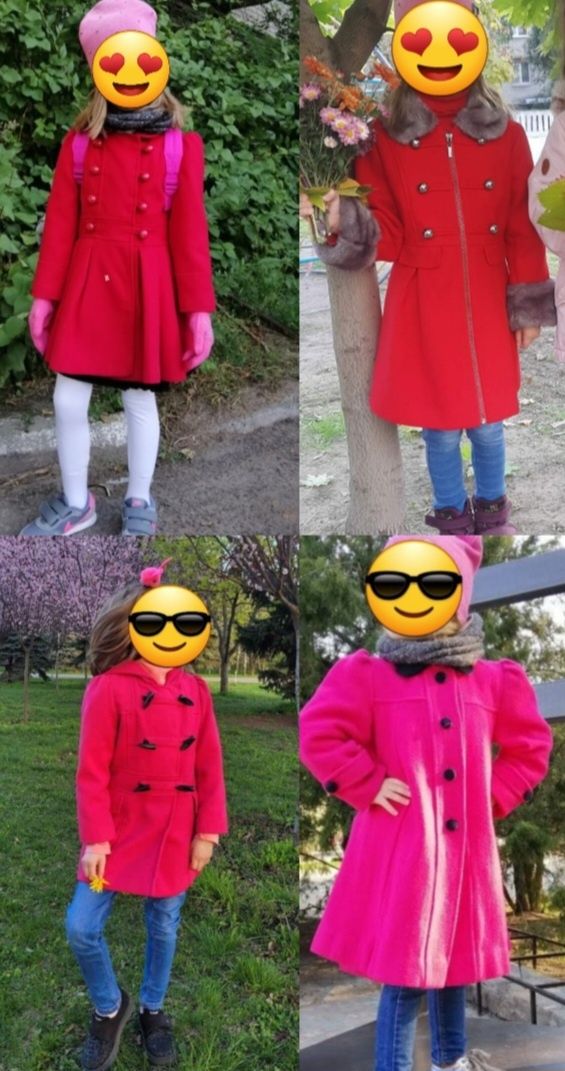 Пальто деми для девочки на 4 - 6 лет