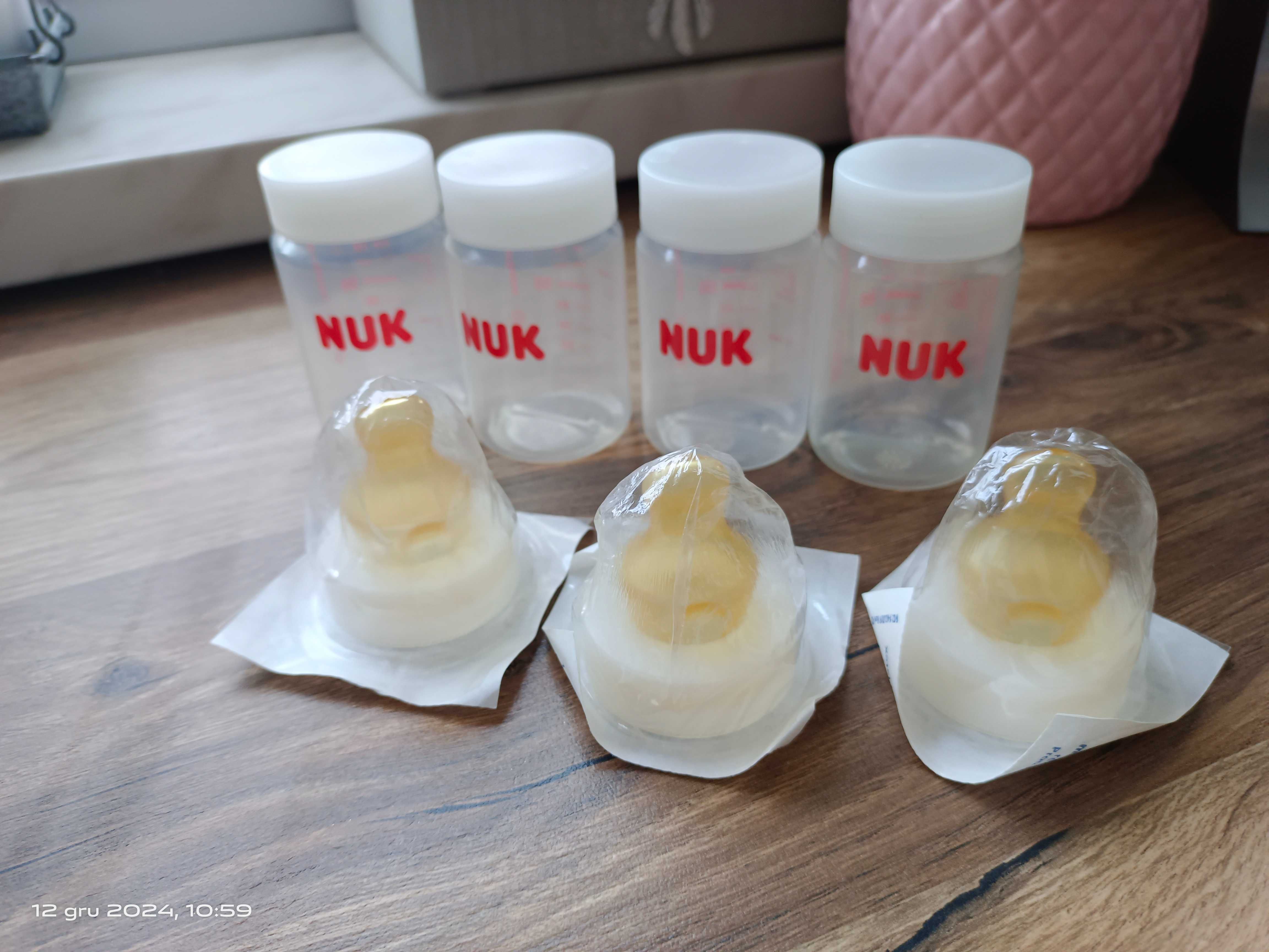 Zestaw Sterylne  butelki NUK, poj. 80ml, smoczki do butelki mleka NUK