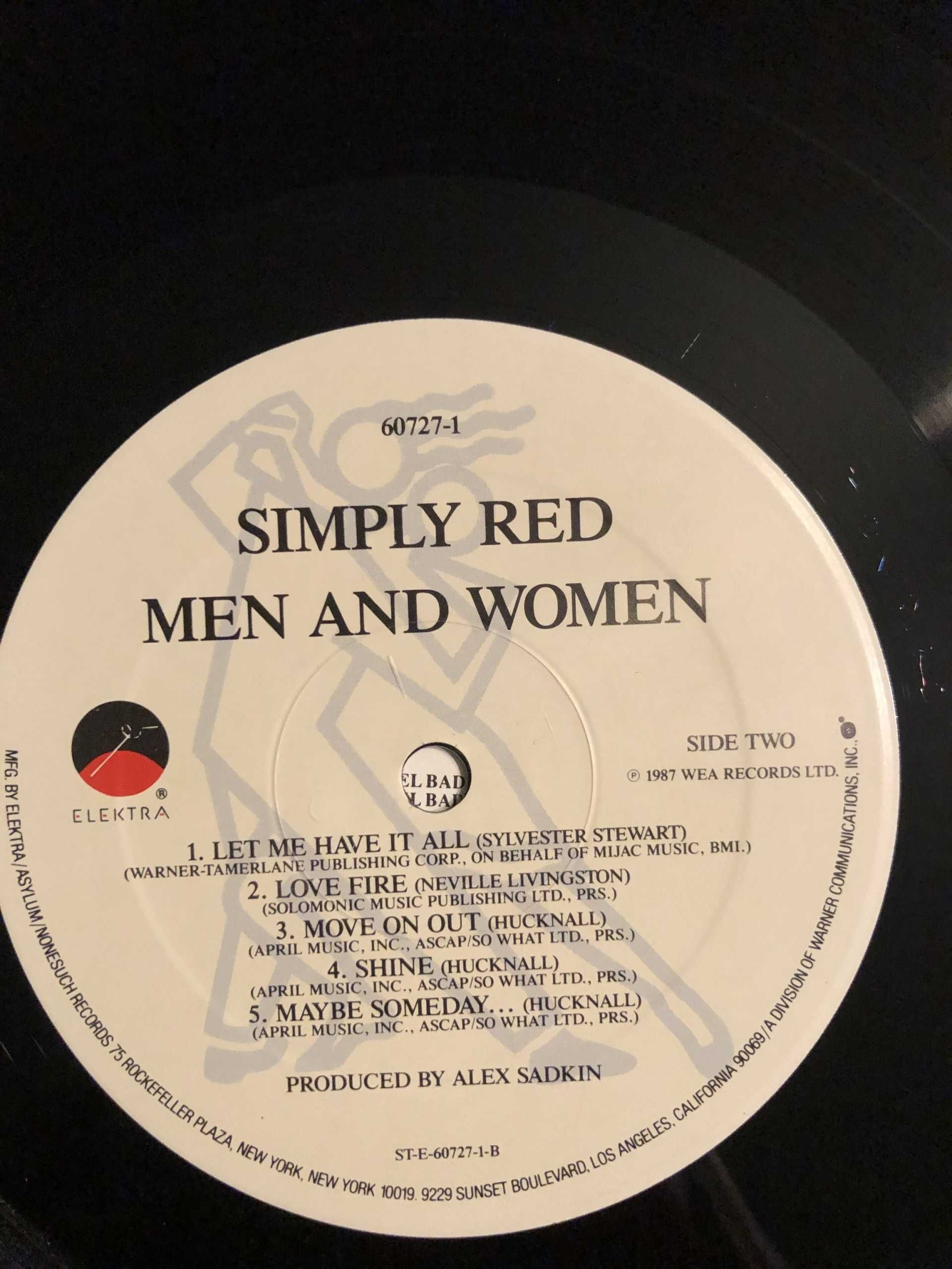 Simply Red Men And Women USA 1987 LP EX