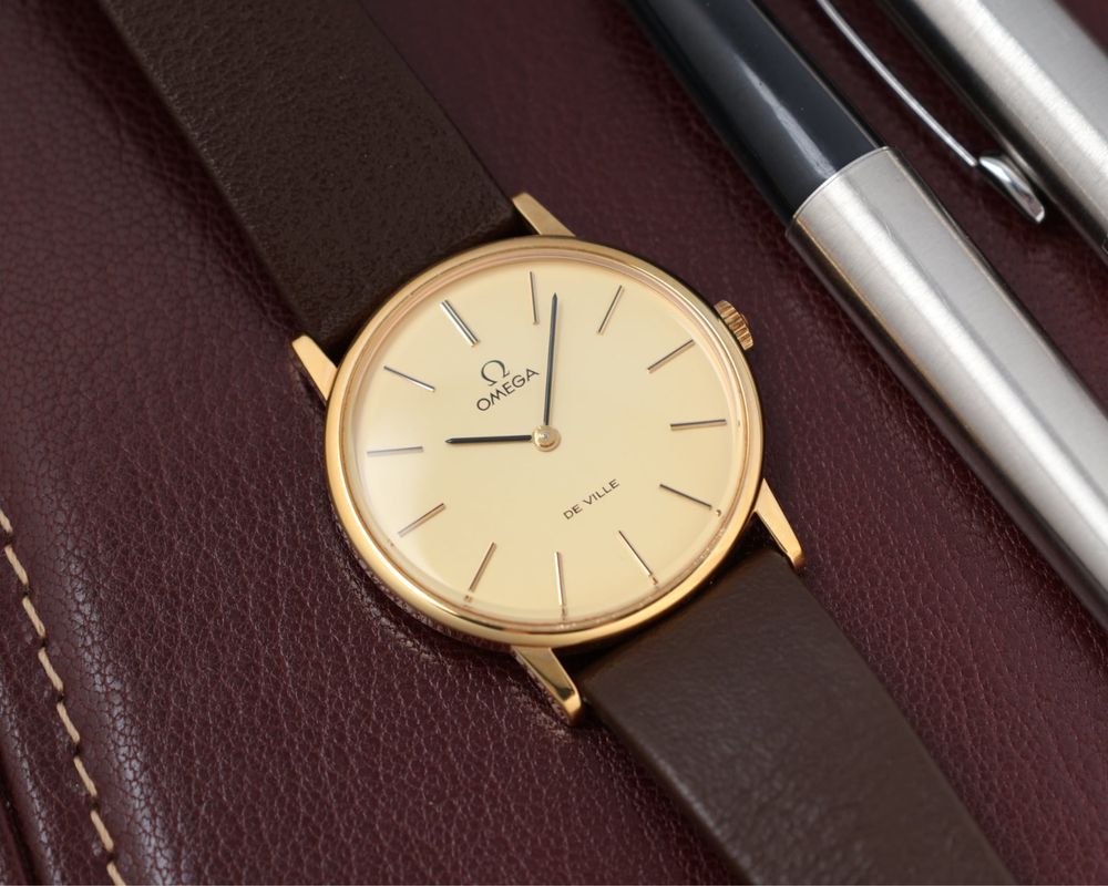 Zegarek meski Omega deville pozlacany piekny