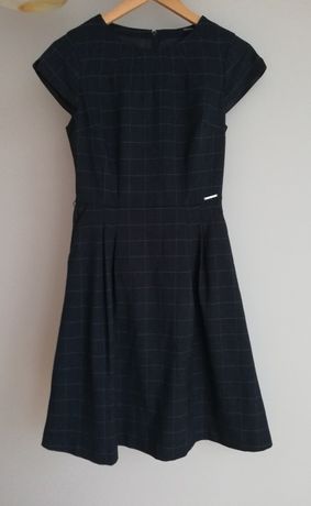 Granatowa sukienka w kratkę Orsay, r. 34