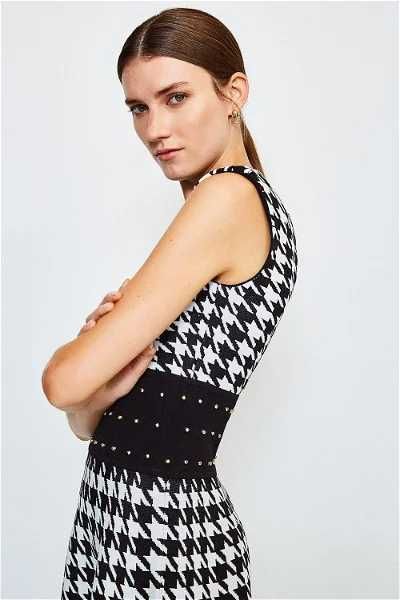 Vestido jacquard de malha Karen Millen