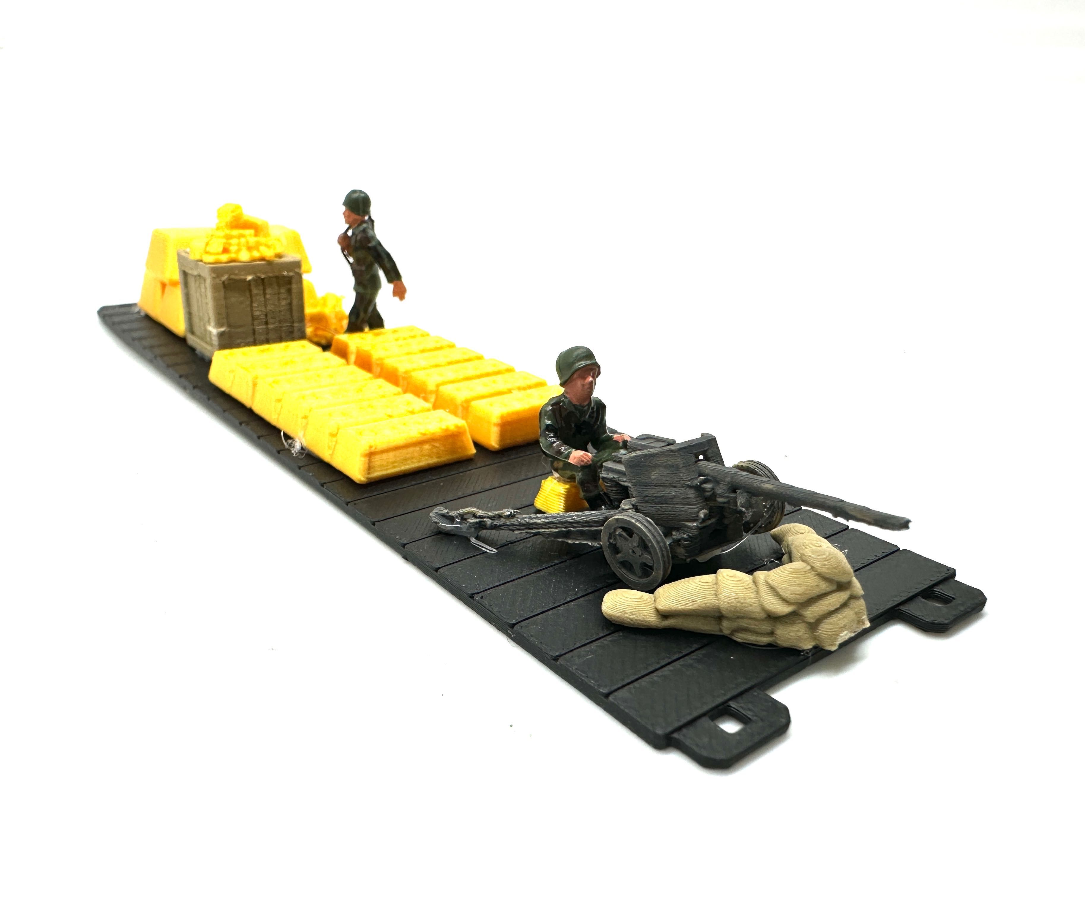 makieta diorama Złoty Pociąg platformy na wagony Piko H0 1:87