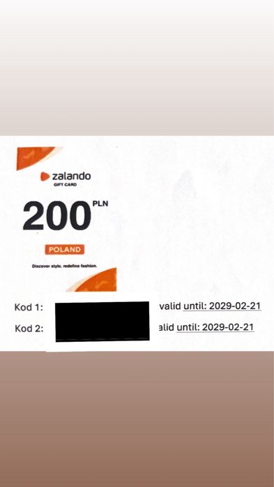 karta podarunkowa zalando na kwotę 200 zł