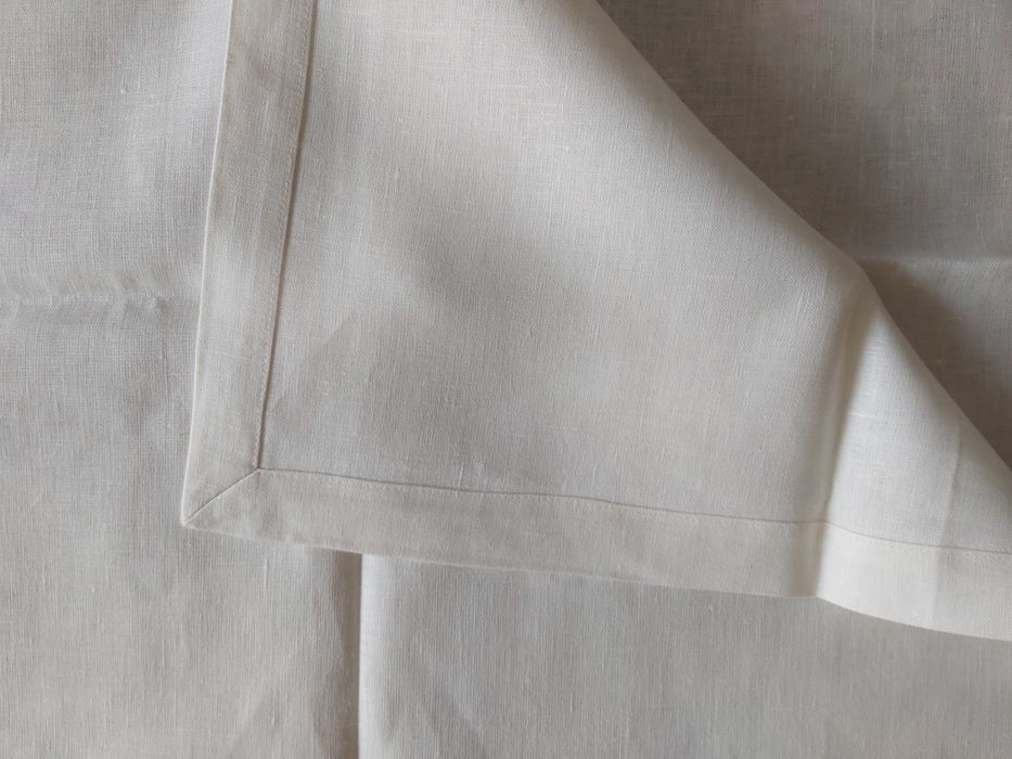 Pano em linho branco / toalha de mesa