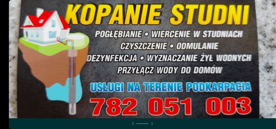 Kopanie studni-czyszczenie-odmulanie-dezynfekcja