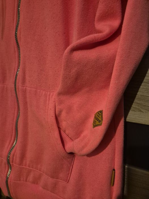 Neonowa różowa bluza z kapturem cropp rozmiar M