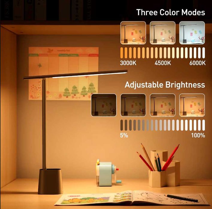 Настільна лампа Baseus LED Desk Lamp Grey | Сіра | НОВА