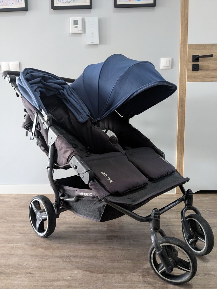 Wózek bliźniaczy Baby Monsters Easy Twin z gondolami