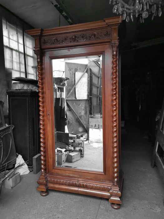 *Pojedyncza, wysoka szafa eklektyczna 254cm, spirale, antyk* transport