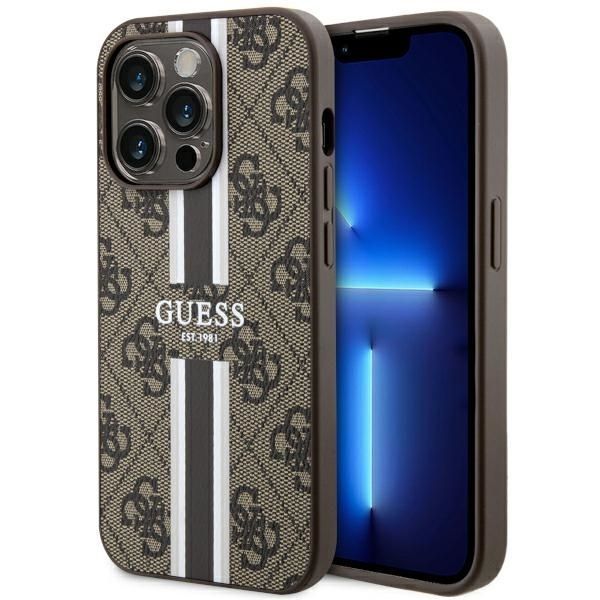 Etui Guess 4G Printed Stripes MagSafe dla iPhone 14 Pro Max 6.7"