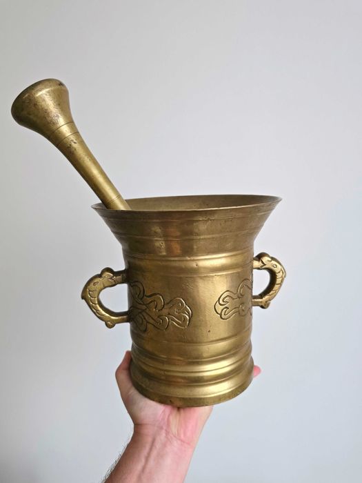 Duży moździerz z mosiądzu 9,5 kg