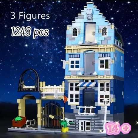 Модульний Конструктор Market Street синій схожий на  Lego 1275 деталей